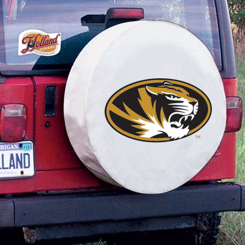 Missouri Tigers HBS White Vinyl Fitted Spare Car Tire Cover - Sporting Up