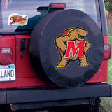 Maryland terrapins hbs svart vinylmonterat reservdäcksskydd för bil - sportigt