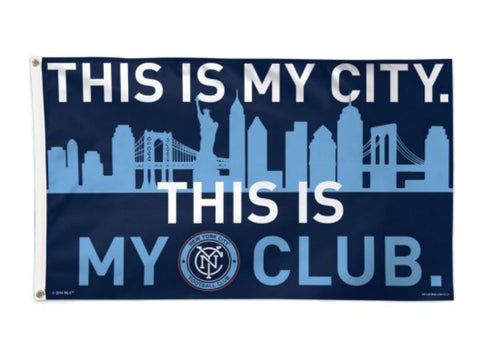New York City FC MLS WinCraft Sports Bandera azul de lujo para interiores y exteriores (3' x 5') - Sporting Up
