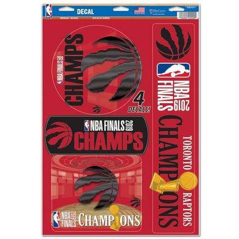 Kaufen Sie den Mehrzweck-Aufkleberbogen „Toronto Raptors 2019 Finals Champions Wincraft“ (4 Stück) – sportlich