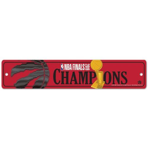 Achetez le panneau de rue WinCraft des Champions de la finale 2019 des Raptors de Toronto (3,75"x 19") - Sporting Up