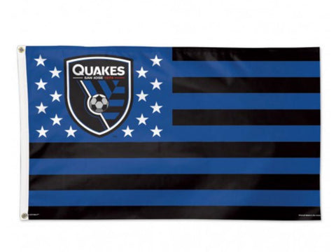 Shop San Jose Earthquakes MLS Black Blue America Deluxe Indoor Outdoor Flag (3' x 5') - Sporting Up