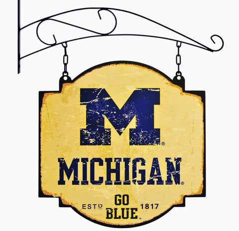 Shop Michigan Wolverines Winning Streak Vintage Tavern Pub Bar Metal Sign (16"x16") - Sporting Up