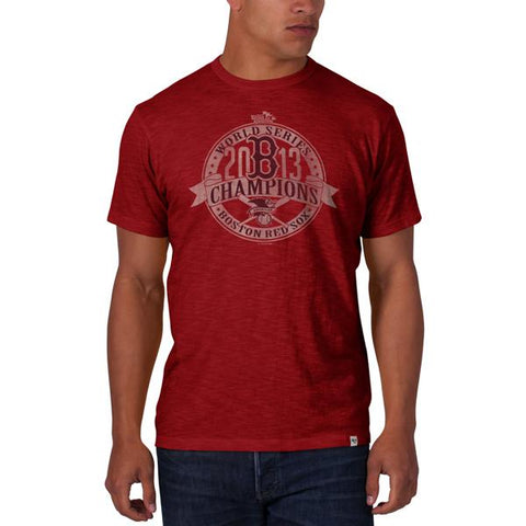 Boston red sox 47 brand scrum 2013 mlb världsserien mästare i räddningsröd t-shirt - sportig
