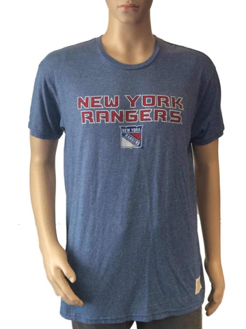 T-shirt nhl de style vintage bleu rouge de marque rétro des rangers de New York - sporting up
