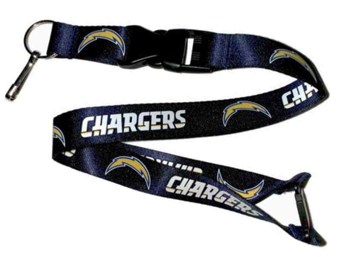 Shop Los Angeles Chargers Aminco Durable Material Buckle Lock Navy Lanyard - Sporting Up