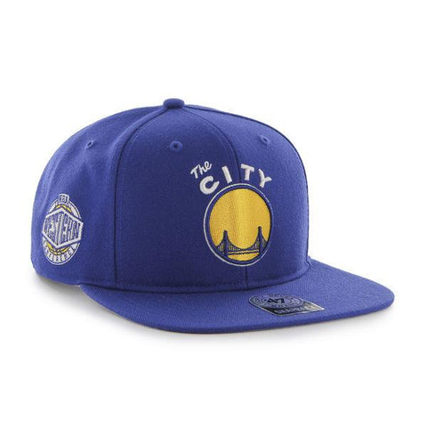 Shop Golden State Warriors 47 Brand Blue Sure Shot Adjustable Snapback Hat Cap - Sporting Up
