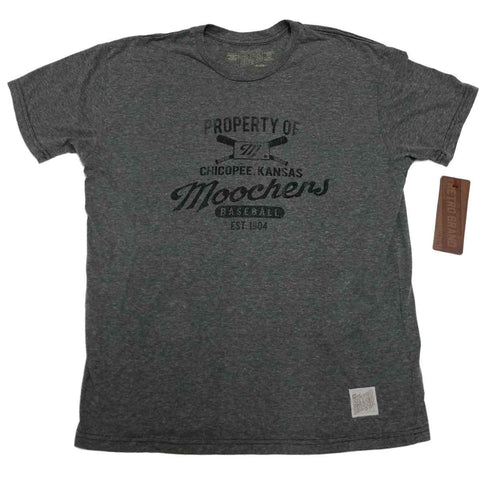 Chicopee Kansas Moochers Retro Brand Gray Vintage Baseball Est. 1904 T-Shirt - Sporting Up