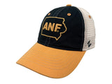 ZHats Iowa Hawkeyes ANF America Needs Farmers Black Gold Mesh Adj Relax Hat Cap - Sporting Up