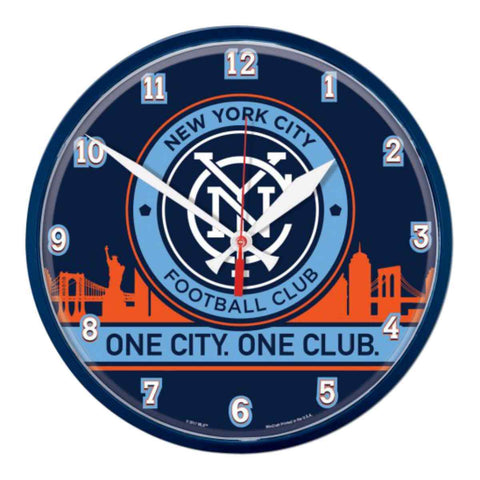 Shop New York City FC MLS WinCraft Sports Blue Round Wall Clock (12.75") - Sporting Up