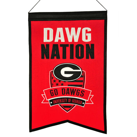 Shop Georgia Bulldogs Winning Streak Red "Dawg Nation" Wool Banner (14"x22") - Sporting Up