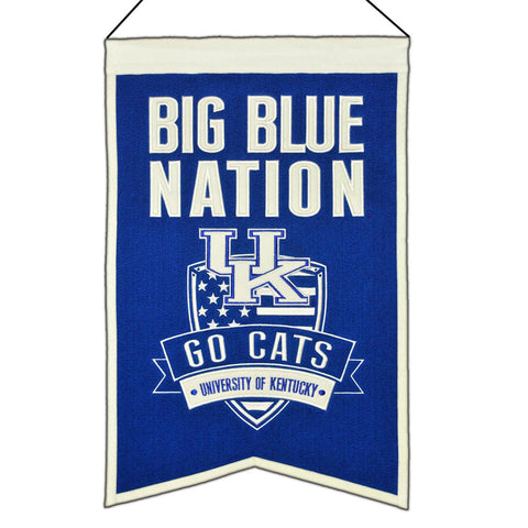 Shop Kentucky Wildcats Winning Streak Blue "Big Blue Nation" Wool Banner (14"x22") - Sporting Up