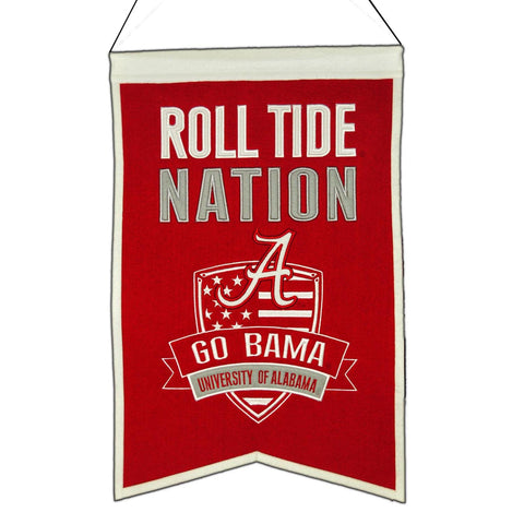 Shop Alabama Crimson Tide Winning Streak "Roll Tide Nation" Wool Banner (14"x22") - Sporting Up