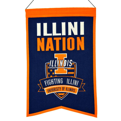 Shop Illinois Fighting Illini Winning Streak "Illini Nation" Wool Banner (14"x22") - Sporting Up