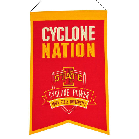 Shop Iowa State Cyclones Winning Streak Red "Cyclone Nation" Wool Banner (14"x22") - Sporting Up