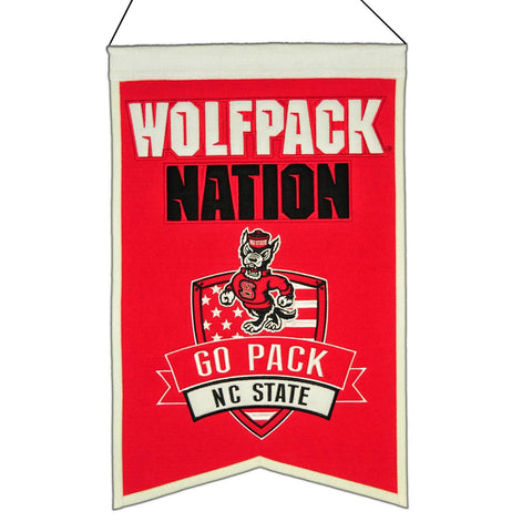 Shop NC State Wolfpack Winning Streak Red "Wolfpack Nation" Wool Banner (14"x22") - Sporting Up