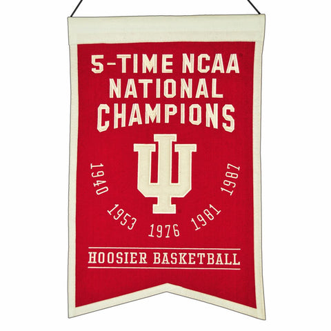 Shop Indiana Hoosiers 5-Time NCAA National Champions Wool Banner (14" x 22") - Sporting Up