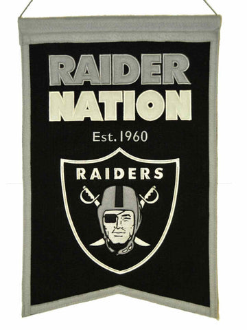 Shop Oakland Raiders Winning Streak "Raider Nation" Franchise Wool Banner (14"x22") - Sporting Up