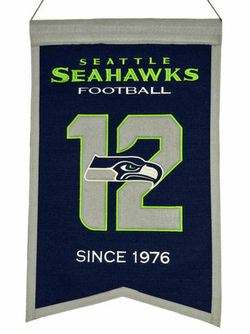 Shop Seattle Seahawks Winning Streak "12" Since 1976 Franchise Wool Banner (14"x22") - Sporting Up