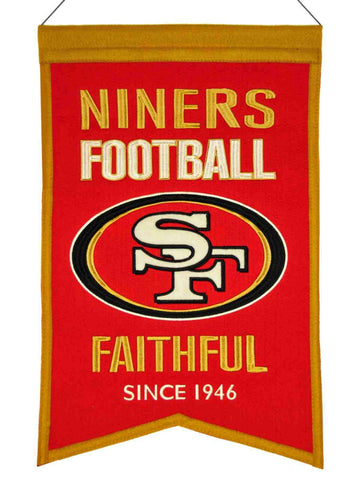 Shop San Francisco 49ers Winning Streak "Faithful" Franchise Wool Banner(14"x22") - Sporting Up