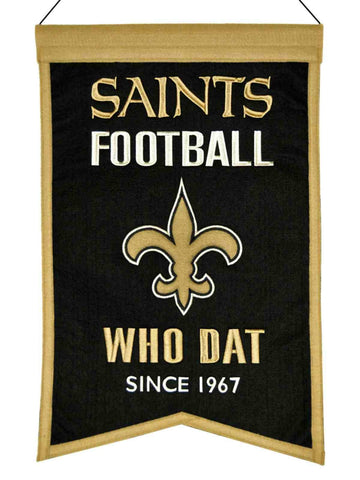 Shop New Orleans Saints Winning Streak "Who Dat" Franchise Wool Banner (14"x22") - Sporting Up