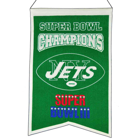 Shop New York Jets NFL Super Bowl Champions Wool Banner (14" x 22") - Sporting Up