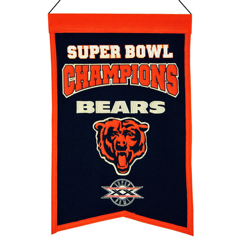 Shop Chicago Bears NFL Super Bowl Champions Wool Banner (14" x 22") - Sporting Up