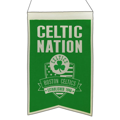 Shop Boston Celtics Winning Streak Green "Celtic Nation" Wool Banner (14"x22") - Sporting Up