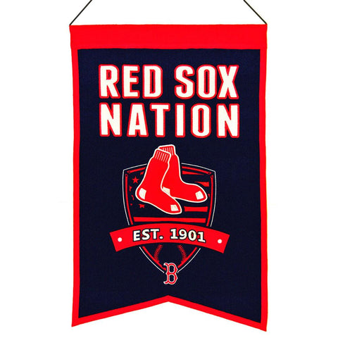 Shop Boston Red Sox Winning Streak Navy "Red Sox Nation" Wool Banner (14"x22") - Sporting Up
