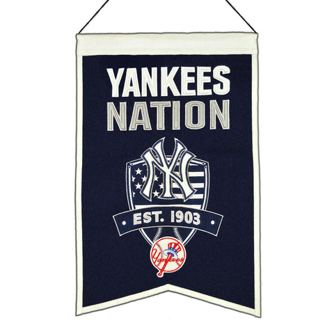 Shop New York Yankees Winning Streak Navy "Yankees Nation" Wool Banner (14"x22") - Sporting Up