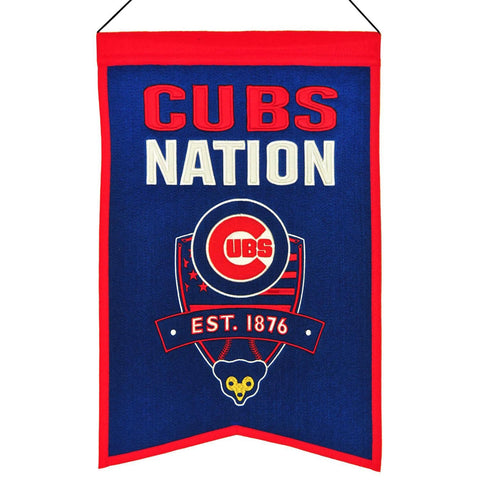 Shop Chicago Cubs Winning Streak Blue "Cubs Nation" Wool Banner (14"x22") - Sporting Up