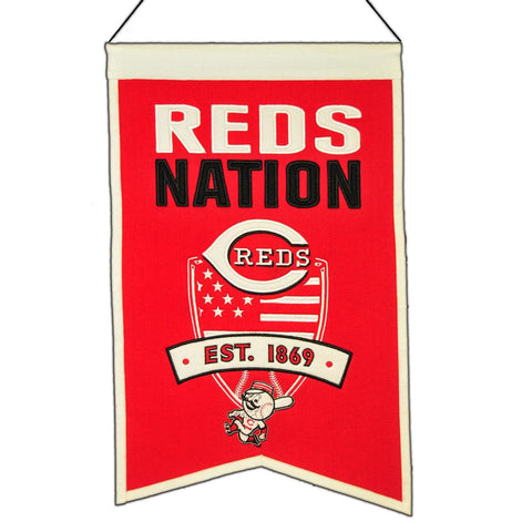 Shop Cincinnati Reds Winning Streak Red "Reds Nation" Wool Banner (14"x22") - Sporting Up