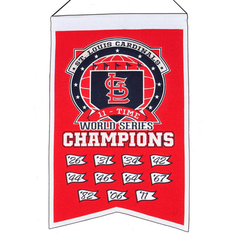 Shop St. Louis Cardinals MLB 11-Time World Series Champions Wool Banner (14" x 22") - Sporting Up