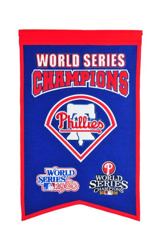 Shop Philadelphia Phillies MLB World Series Champions Wool Banner (14" x 22") - Sporting Up