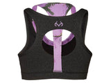 Realtree camouflage colisée femmes charbon violet soutien-gorge de sport d'entraînement - sporting up