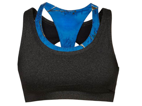 Shop Realtree Camouflage Colosseum WOMEN Charcoal Blue Support Workout Sports Bra - Sporting Up