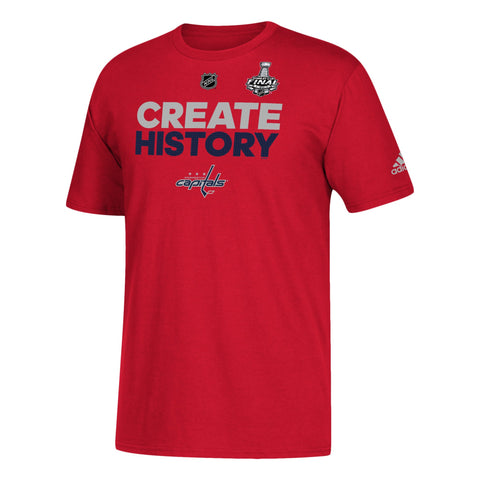 Rotes T-Shirt mit der Aufschrift „Create History“ zum Stanley-Cup-Finale 2018 der Washington Capitals – sportlich