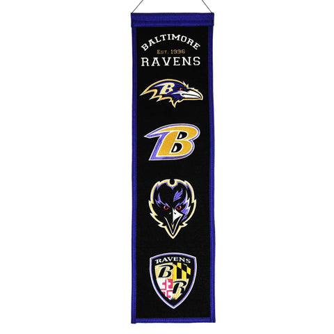 Shop Baltimore Ravens Winning Streak Past Mascots Wool Fan Fave Banner (8"x32") - Sporting Up