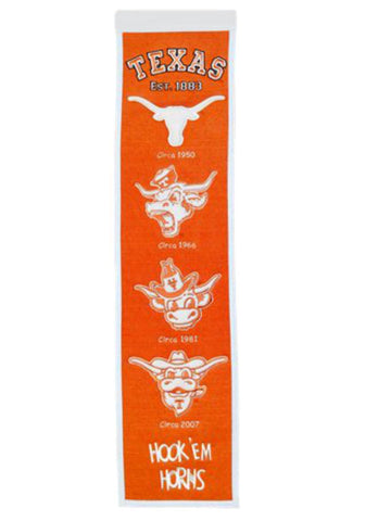 Shop Texas Longhorns Winning Streak Past Mascots Wool Heritage Banner (8"x32") - Sporting Up