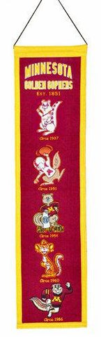 Shop Minnesota Golden Gophers Winning Streak Past Mascots Heritage Banner (8"x32") - Sporting Up