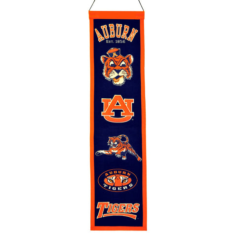 Shop Auburn Tigers Winning Streak Past Mascots Wool Heritage Banner (8"x32") - Sporting Up