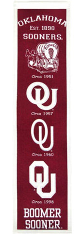 Shop Oklahoma Sooners Winning Streak Past Mascots Wool Heritage Banner (8"x32") - Sporting Up