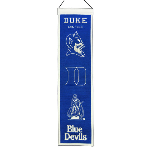 Shop Duke Blue Devils Winning Streak Past Mascots Wool Heritage Banner (8"x32") - Sporting Up