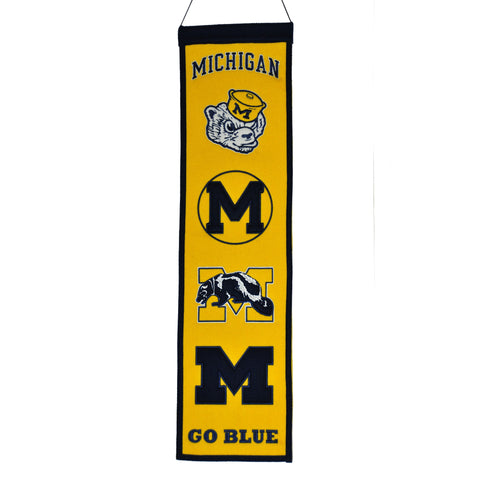 Shop Michigan Wolverines Winning Streak Past Mascots Wool Fan Fave Banner (8"x32") - Sporting Up