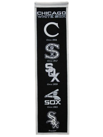 Shop Chicago White Sox Winning Streak Past Mascot Black Wool Heritage Banner (8"x32") - Sporting Up