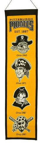 Shop Pittsburgh Pirates Winning Streak Past Mascots Wool Heritage Banner (8"x32") - Sporting Up