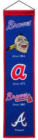 Shop Atlanta Braves Winning Streak Past Mascots Wool Heritage Banner (8"x32") - Sporting Up