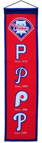 Shop Philadelphia Phillies Winning Streak Past Mascots Wool Heritage Banner (8"x32") - Sporting Up