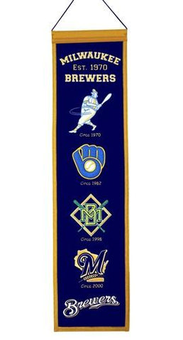 Shop Milwaukee Brewers Winning Streak Past Mascots Wool Heritage Banner (8"x32") - Sporting Up