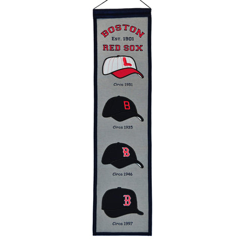 Shop Boston Red Sox Winning Streak Past Hat Logos Wool Fan Fave Banner (8"x32") - Sporting Up
